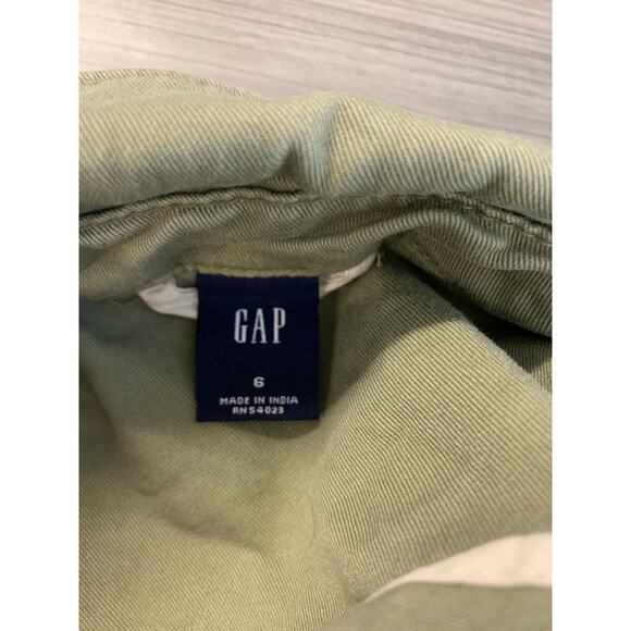 Gap Women's Front Buttons Pockets Military Twill Jacket Long Sleeves Green Sz 6 - Picture 3 of 5